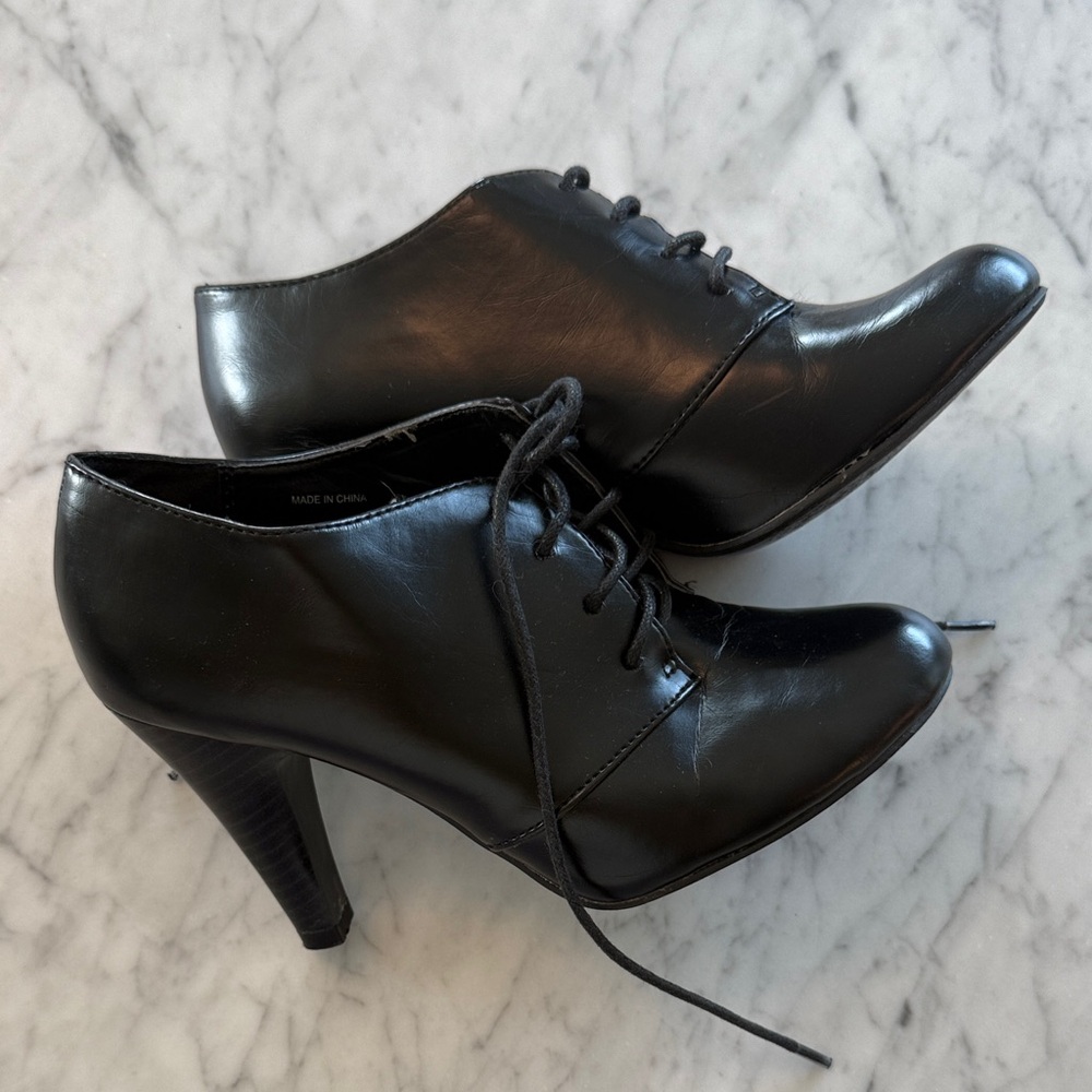 Call It Spring Black Lace-Up Heels